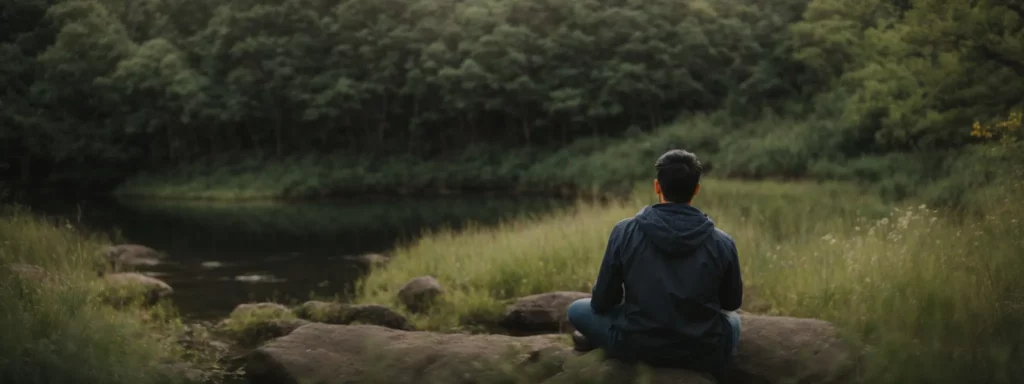 About Balance Counseling, anxiety counselor, Boulder, Colorado, person sitting alone outside near a lake
